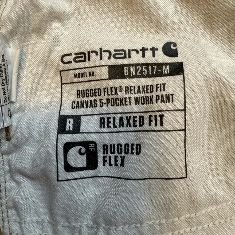 Carhartt Rugged Flex 102517 Rigby Canvas Work Pants Men 44x30 Brown Phone Pocket
